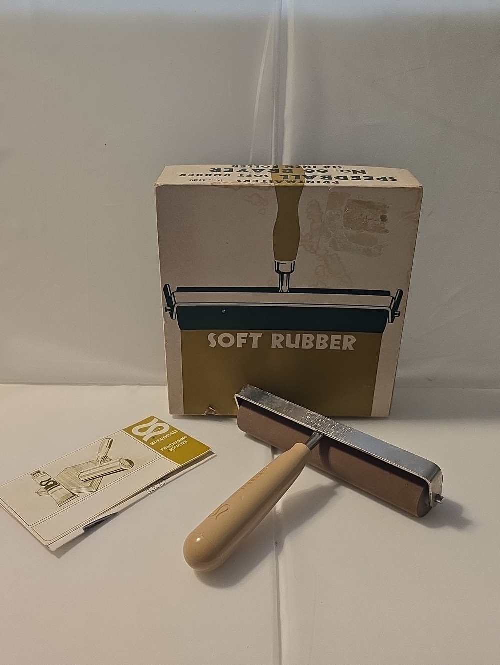 Vintage Speedball Soft Rubber Printmaking Brayer Ink Roller w/ Box & Insert